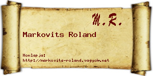 Markovits Roland névjegykártya