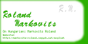 roland markovits business card